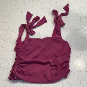 Free People Berry Tie-Strap Tank Top